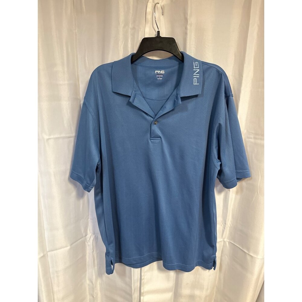 Ping Collection Mens Polo Shirt Performance Dynamics L Blue